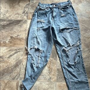 Aeropostale Casual Ripped Blue Boyfriend Jeans